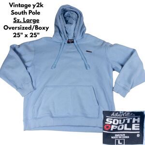 Vintage Southpole Hoodie Blue Kangaroo Pocket Y2K Oversized Streetwear Men’s L